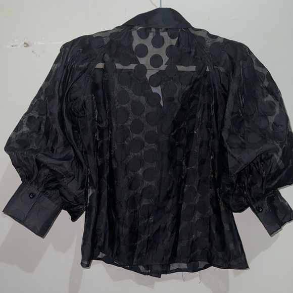 Garcia Polka Dot Puff Sleeve Button Blouse NWOT - Picture 4 of 17